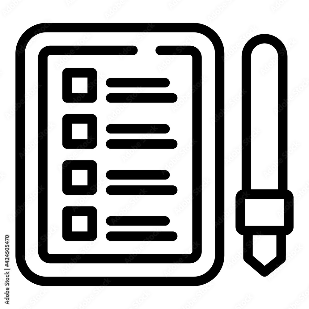 Poster task schedule pen board icon. outline task schedule pen board vector icon for web design isolated on