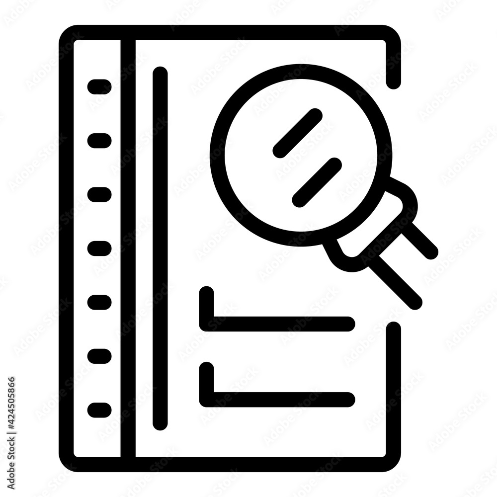 Poster task schedule search icon. outline task schedule search vector icon for web design isolated on white