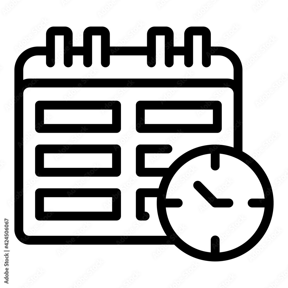 Poster task schedule calendar time icon. outline task schedule calendar time vector icon for web design iso