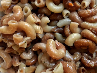fried macoroni, cooking horns. Kitchen wallpaper background