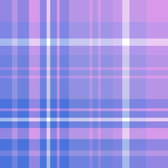 Seamless pattern in blue, pink and white colors for plaid, fabric, textile, clothes, tablecloth and other things. Vector image.