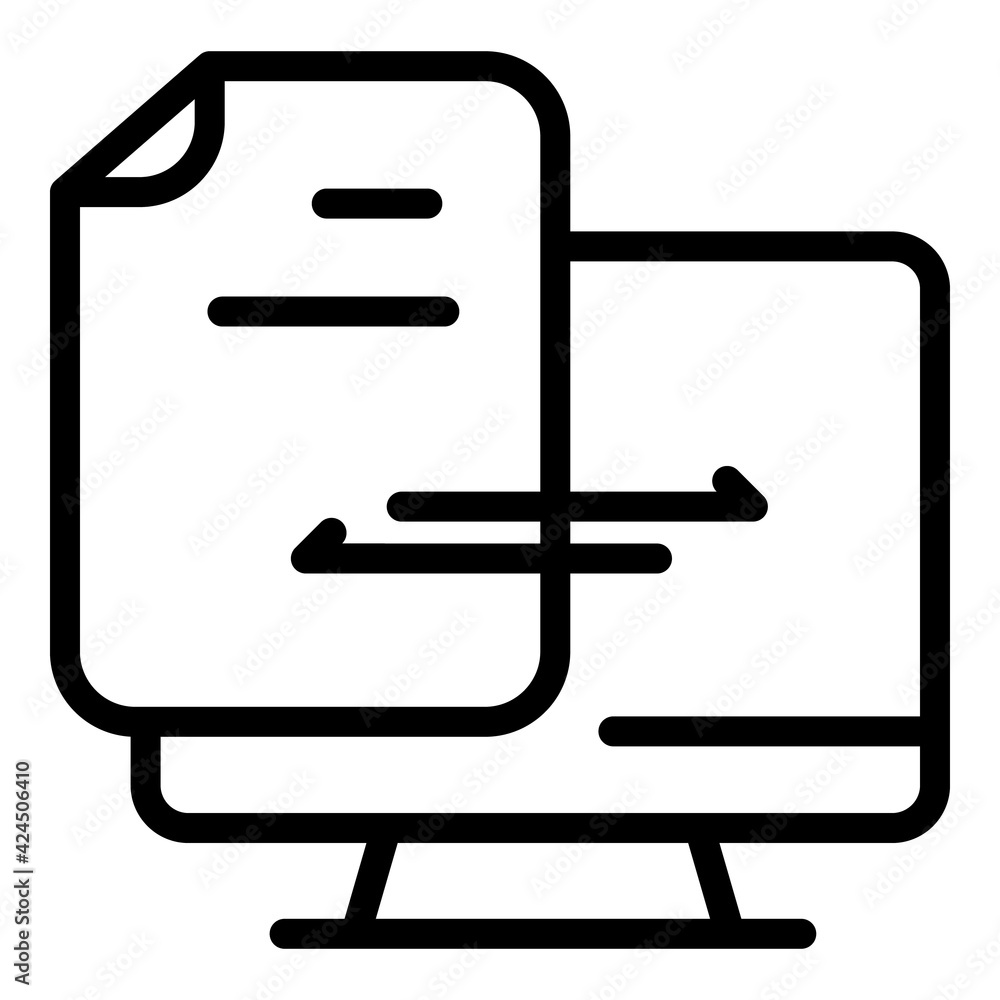Poster document backup icon. outline document backup vector icon for web design isolated on white backgroun