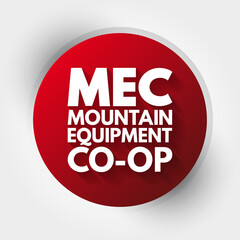 MEC - Mountain Equipment Co-Op acronym, concept background