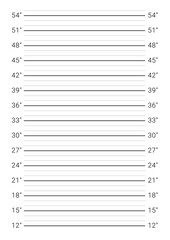 Mugshot background. Police lineup wall with an imperial units scale