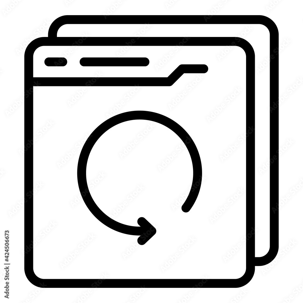 Poster online backup icon. outline online backup vector icon for web design isolated on white background