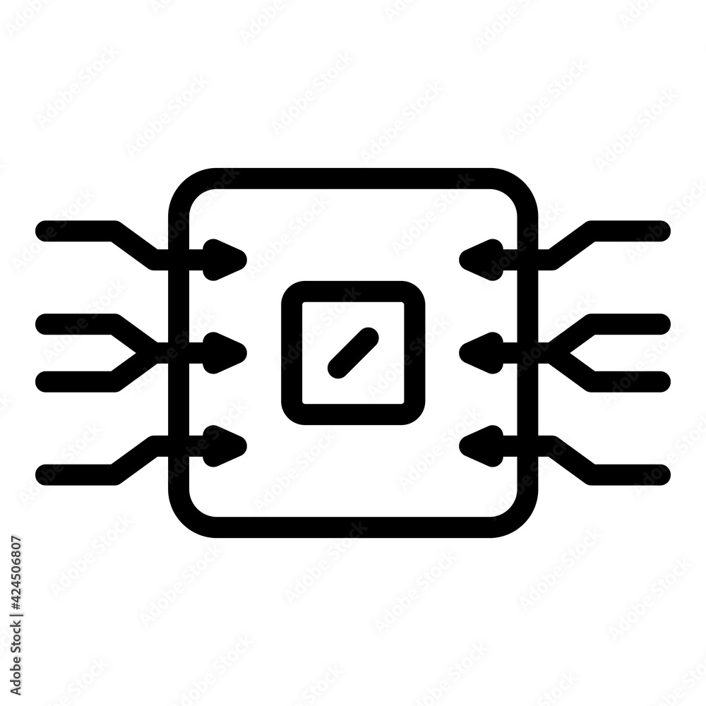 Poster chip backup icon. outline chip backup vector icon for web design isolated on white background