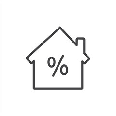 Real estate minimal web thin line icon. Home loan mortgage and others icons collection outline Simple vector image