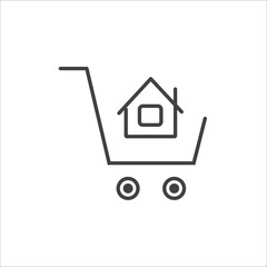 Real estate minimal web thin line icon. Home loan mortgage and others icons collection outline Simple vector image