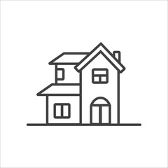 Real estate minimal web thin line icon. Home loan mortgage and others icons collection outline Simple vector image