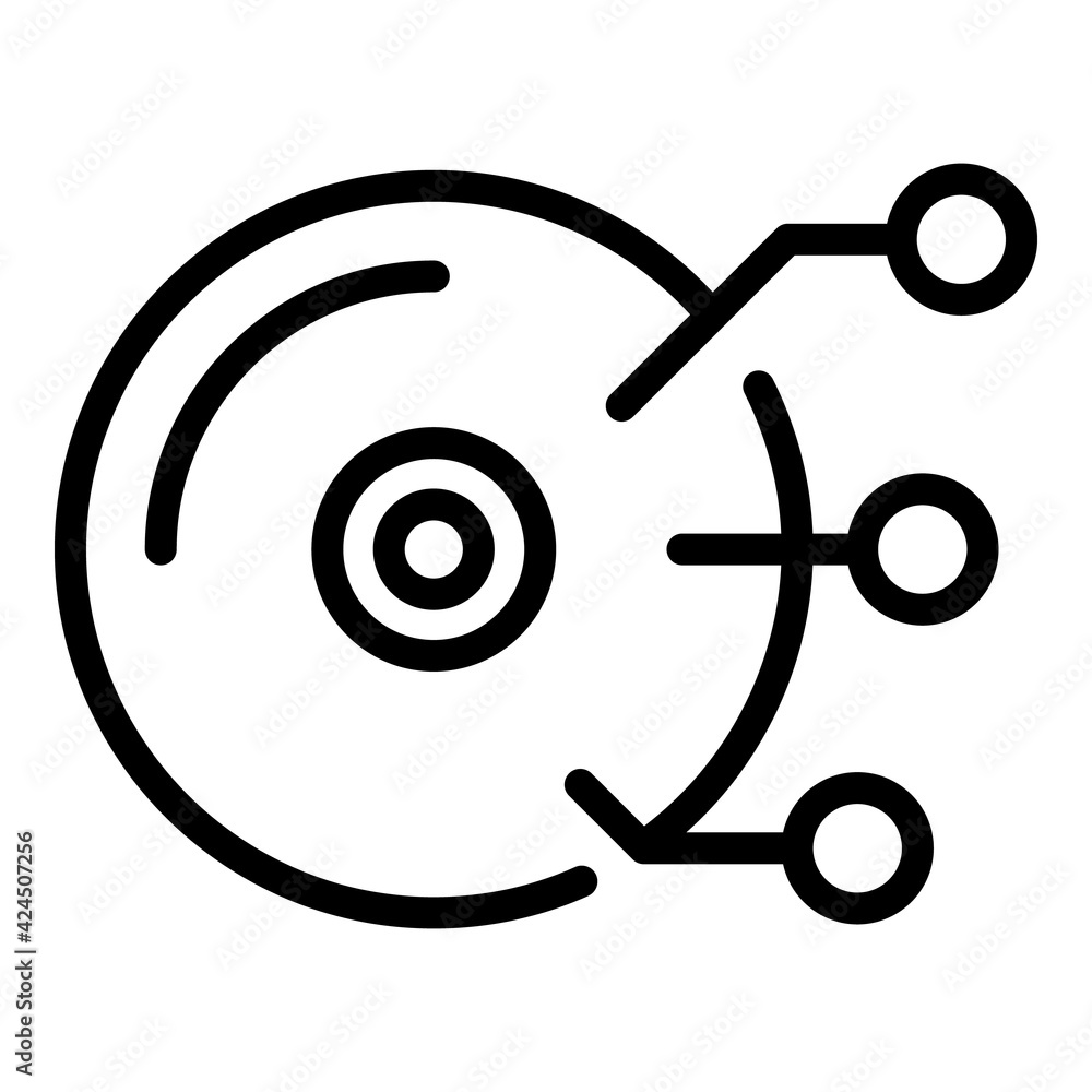 Poster disc backup icon. outline disc backup vector icon for web design isolated on white background