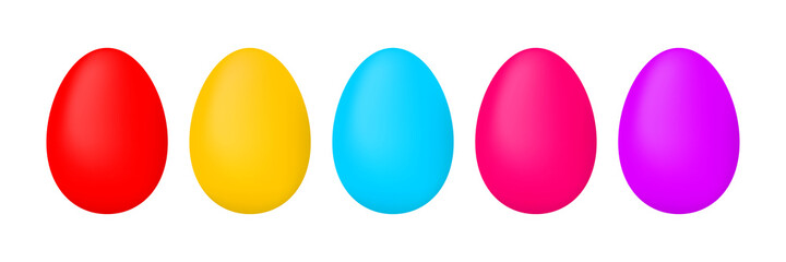 Easter eggs collection. Colorful eggs set. Spring holiday concept. Vector illustration isolated on white.