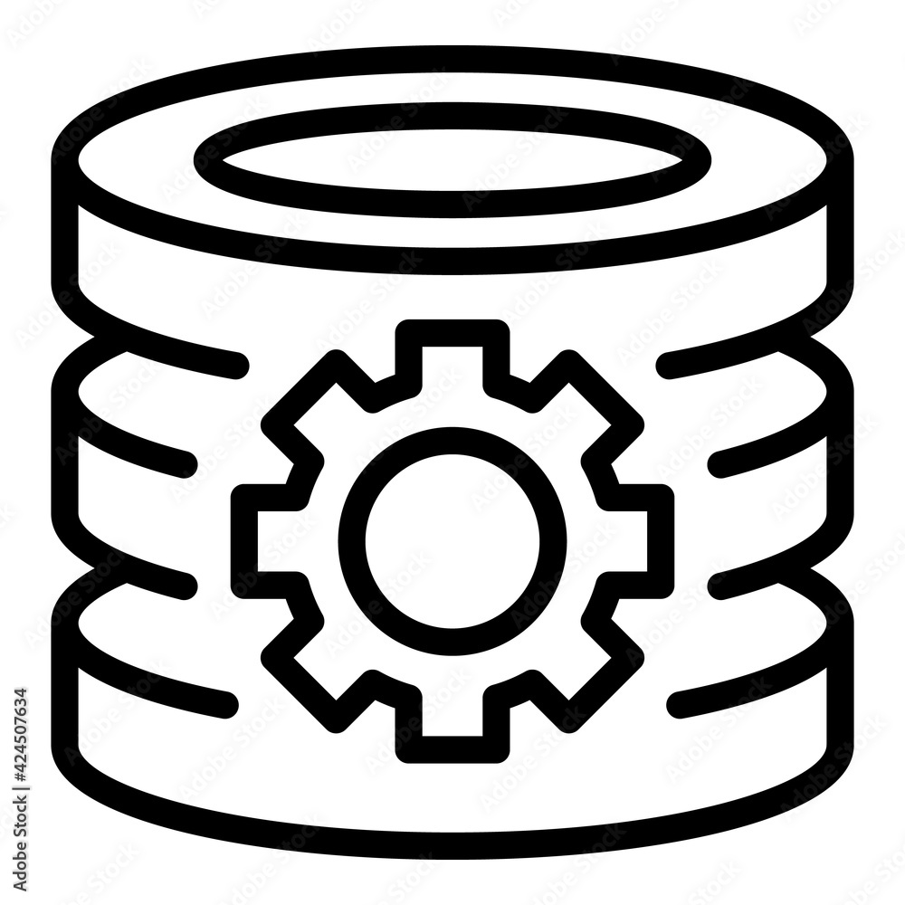 Poster server settings icon. outline server settings vector icon for web design isolated on white backgroun