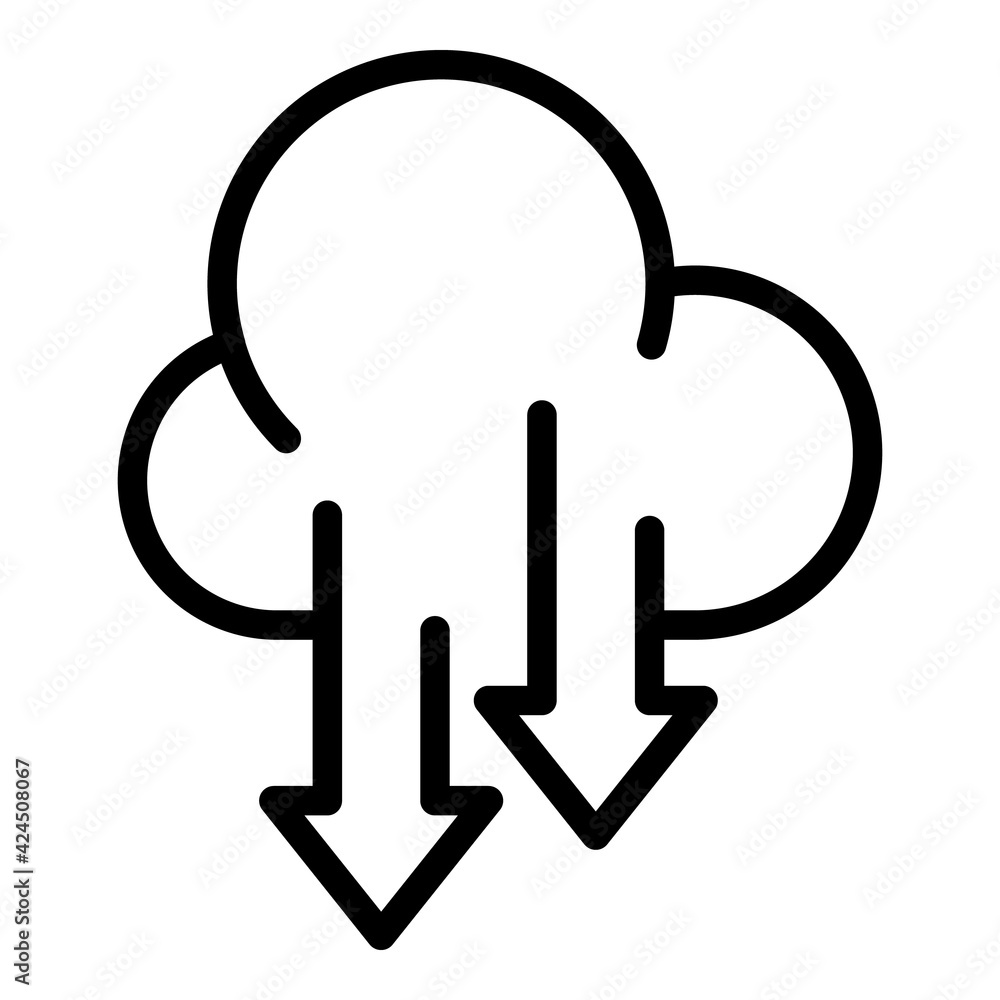 Poster cloud backup icon. outline cloud backup vector icon for web design isolated on white background