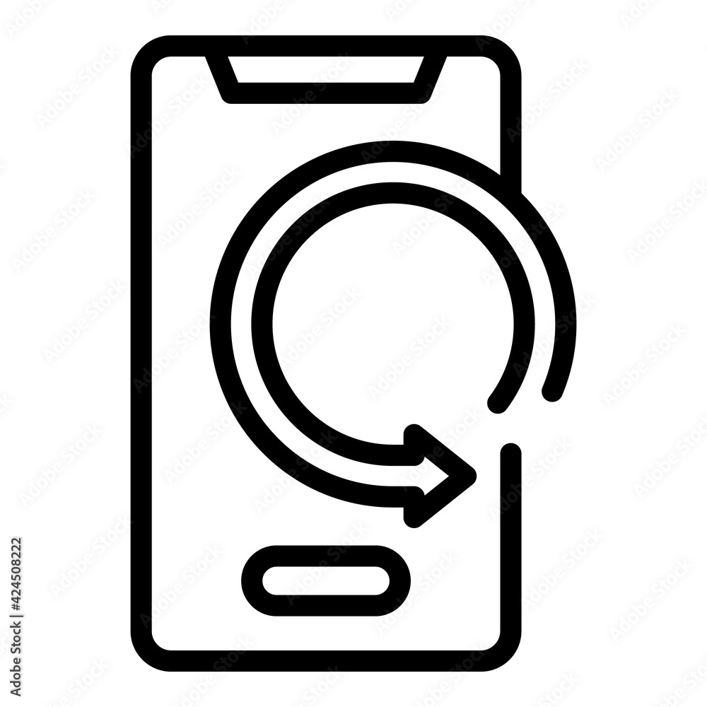 Poster phone backup icon. outline phone backup vector icon for web design isolated on white background