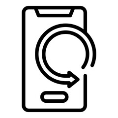 Phone backup icon. Outline Phone backup vector icon for web design isolated on white background