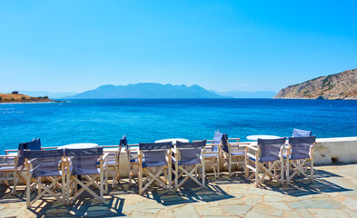 Open air cafe in Aegina Island