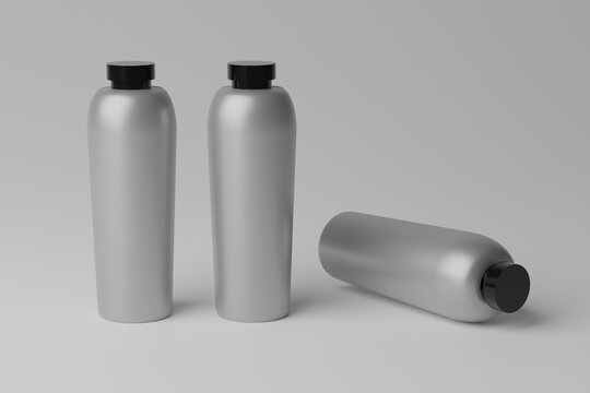 Plain Realistic 3D Bottle Mockup