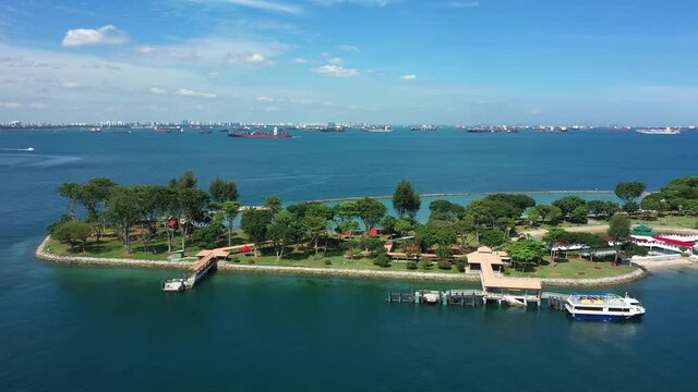 Drone shot of Kusu island, Singapore