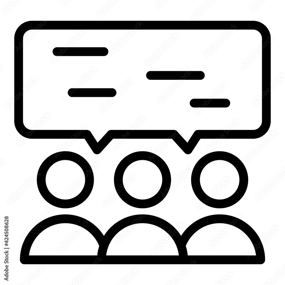 Poster crew chat icon. outline crew chat vector icon for web design isolated on white background