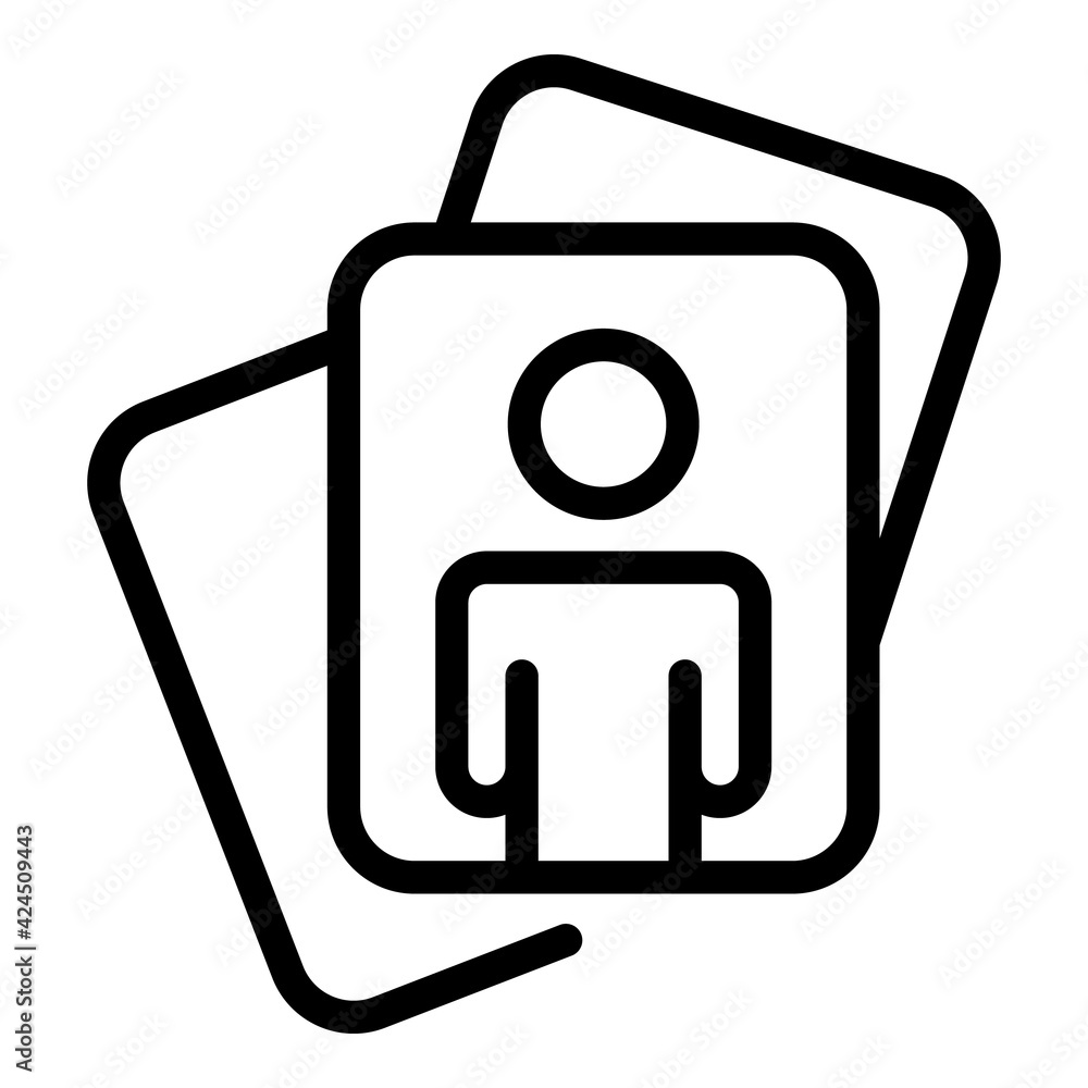 Poster crew card icon. outline crew card vector icon for web design isolated on white background