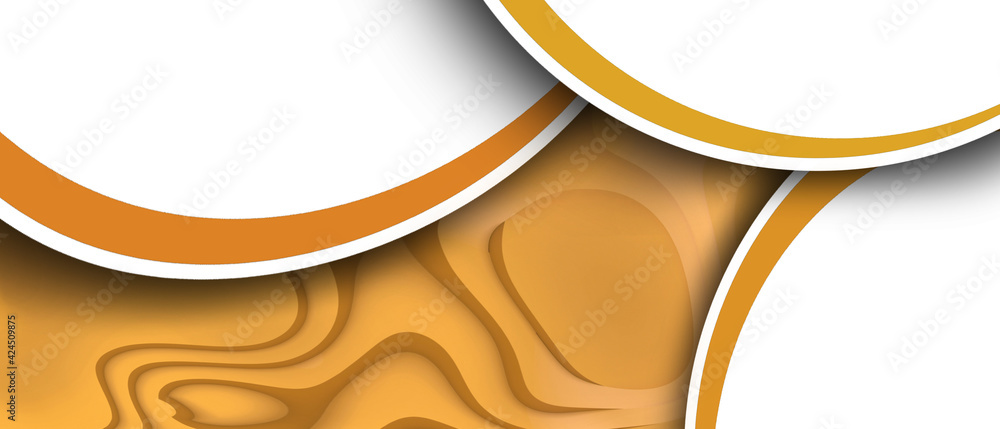 Poster Abstract background Futuristic Curves and Modern digital Design on Yellow. Copy space, Design for banner, website - 3d rendering
