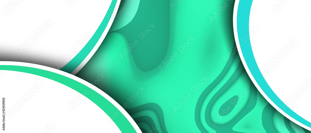 Poster abstract background futuristic curves and digital design on green concept. copy space, minimal, digi