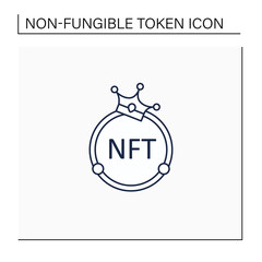 NFT line icon. Non fungible token. Unique digital assets. Assets exist in their own cryptosystems. Cryptocurrency concept. Isolated vector illustration.Editable stroke