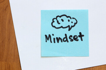 mindset word on paper, growth mindset concept