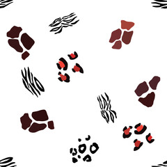 Obraz premium Animal mix print vector seamless pattern. Abstract background
