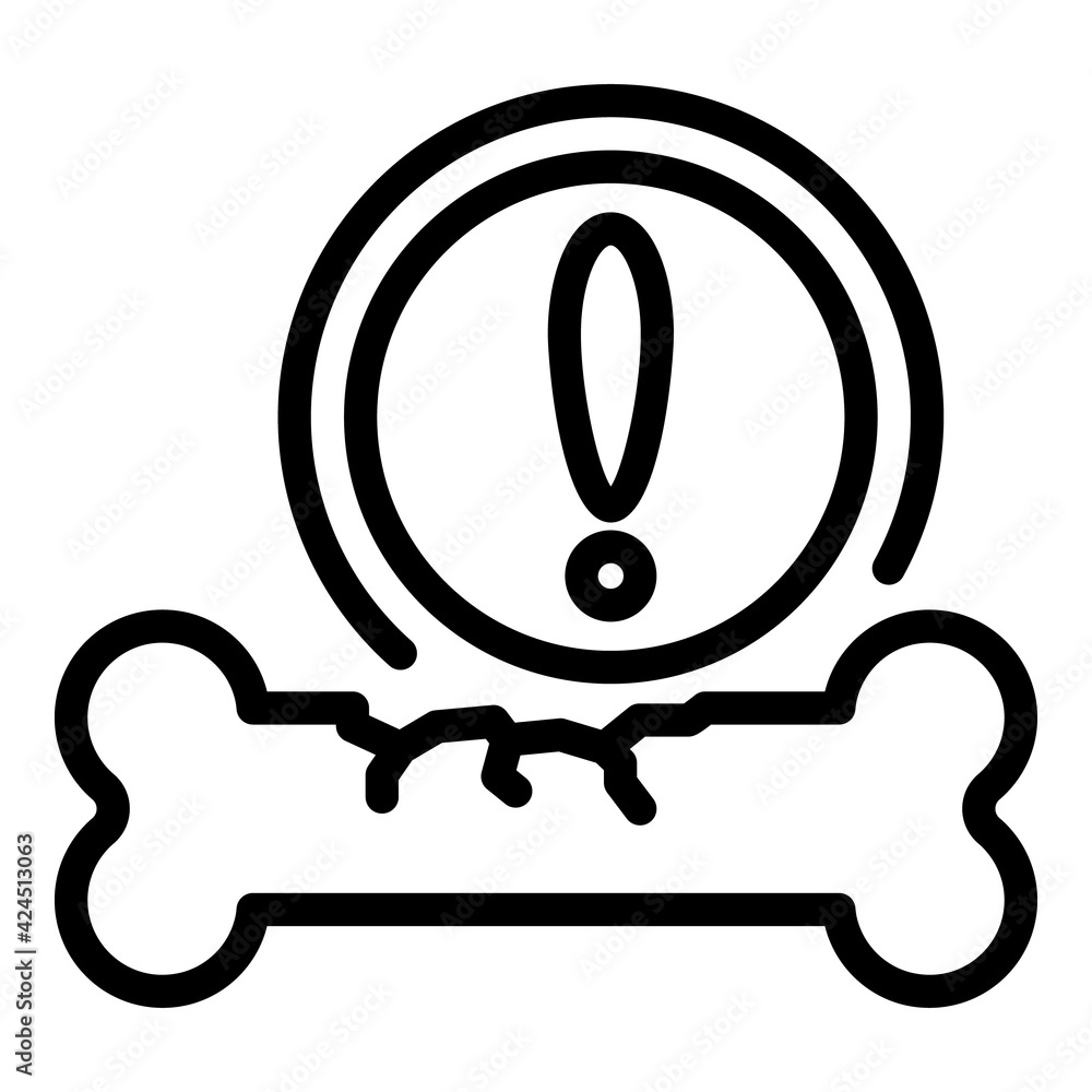 Poster bone destruction icon. outline bone destruction vector icon for web design isolated on white backgro
