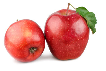 Red apples isolated on white background