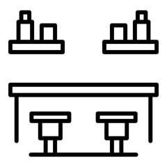 Town bar counter icon. Outline Town bar counter vector icon for web design isolated on white background