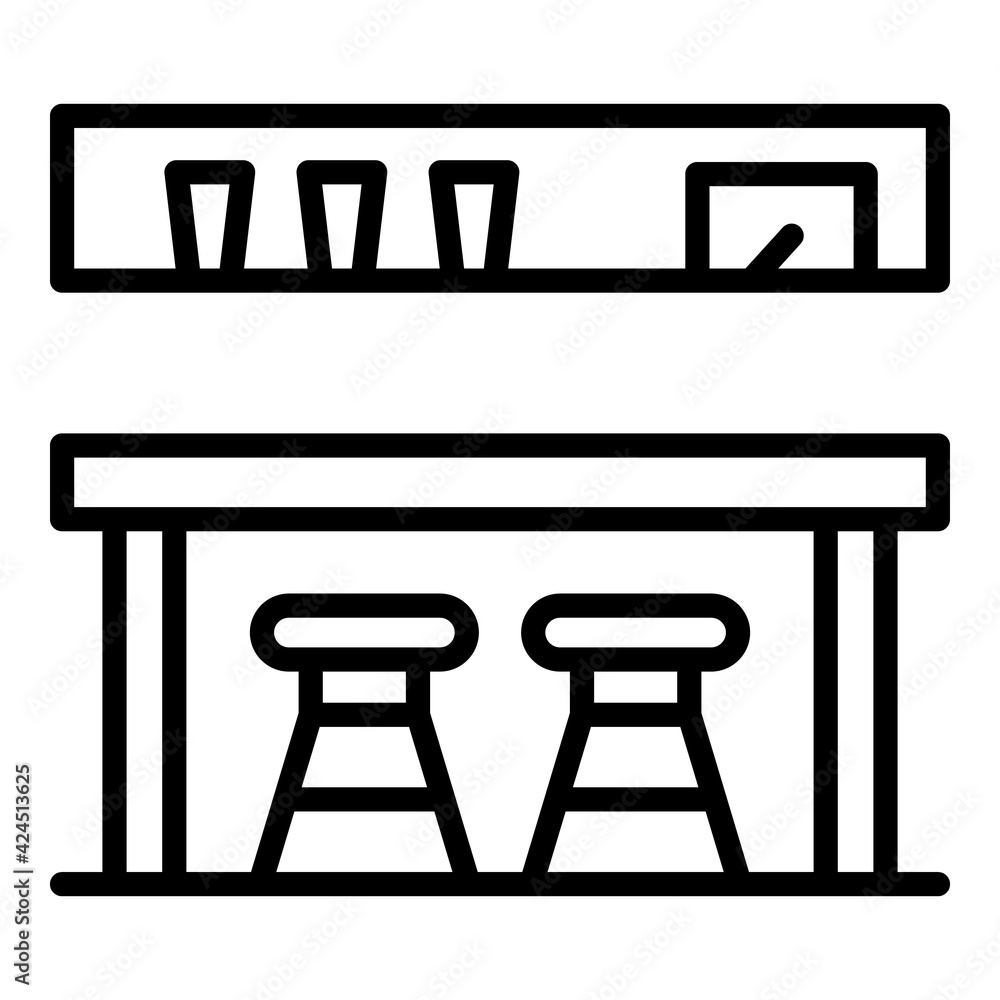 Poster tavern counter icon. outline tavern counter vector icon for web design isolated on white background