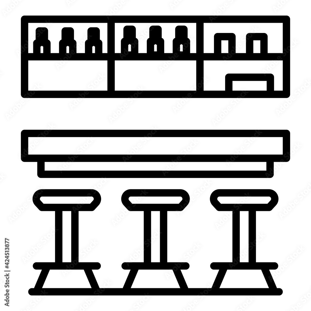 Poster bar counter room icon. outline bar counter room vector icon for web design isolated on white backgro