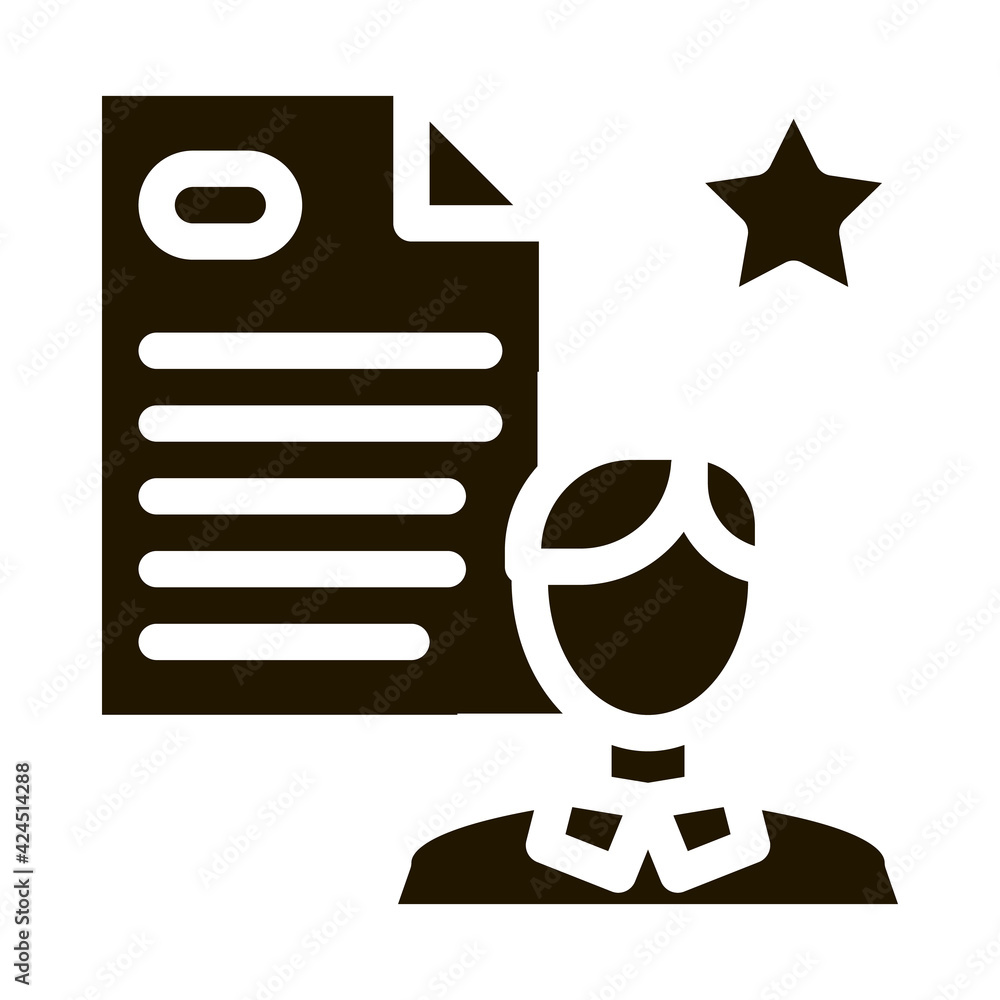 Canvas Prints employee cv glyph icon vector. employee cv sign. isolated symbol illustration