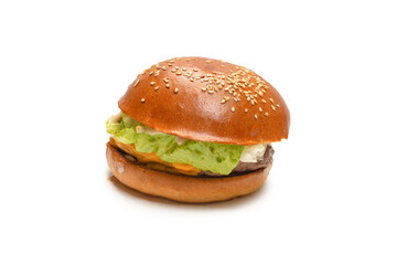 Hamburger isolated on a white background.