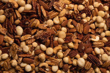 Mix of nuts as a background.