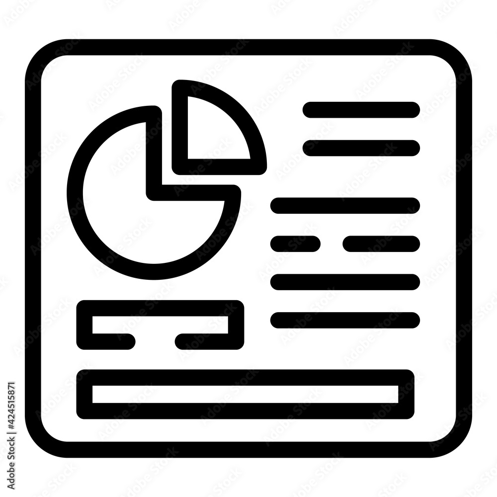 Aufkleber business document icon. outline business document vector icon for web design isolated on white backg