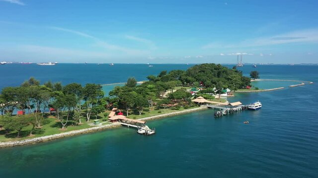 Drone shot of Kusu island, Singapore
