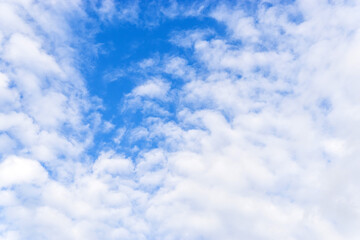 blue sky with clouds on a bright Sunny day. space for copying text