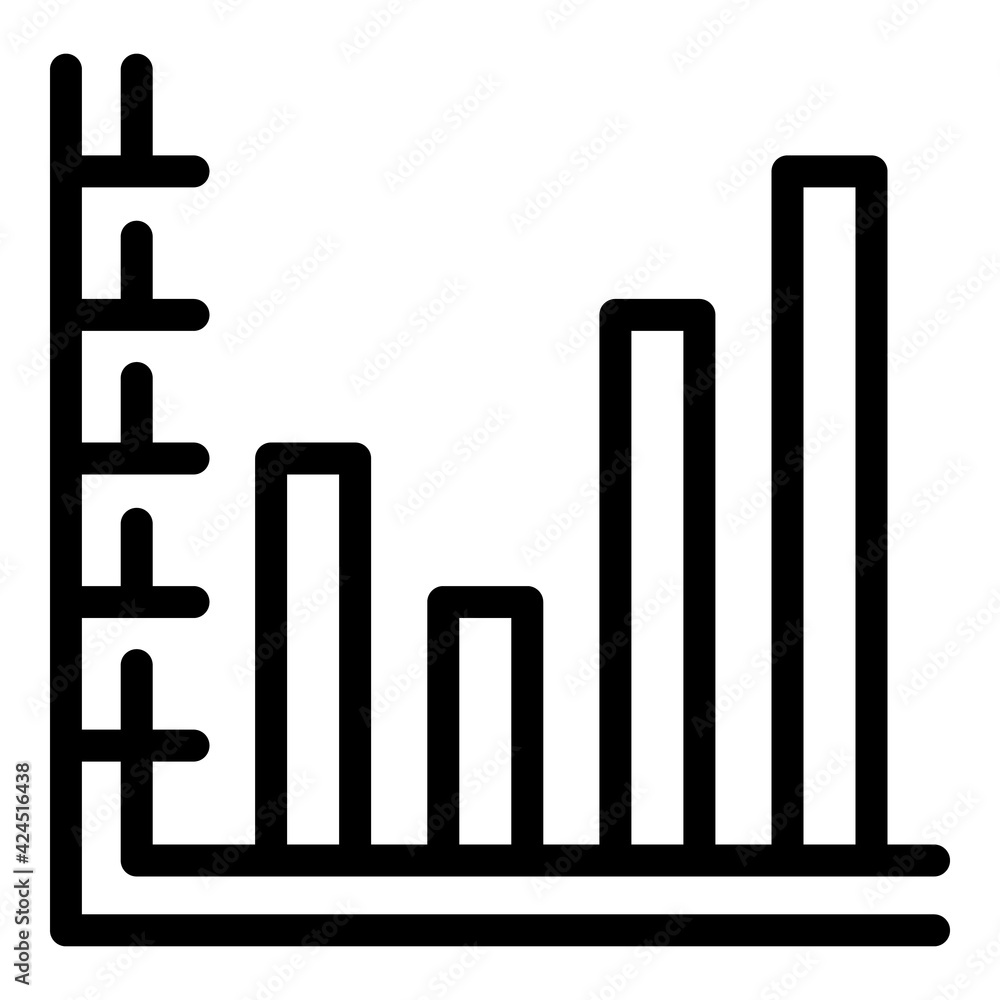Aufkleber business chart icon. outline business chart vector icon for web design isolated on white background