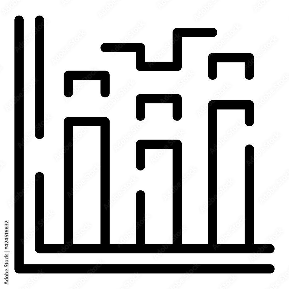 Aufkleber business bar chart icon. outline business bar chart vector icon for web design isolated on white bac