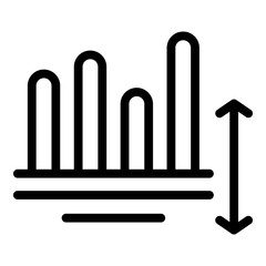 Progress business chart icon. Outline progress business chart vector icon for web design isolated on white background