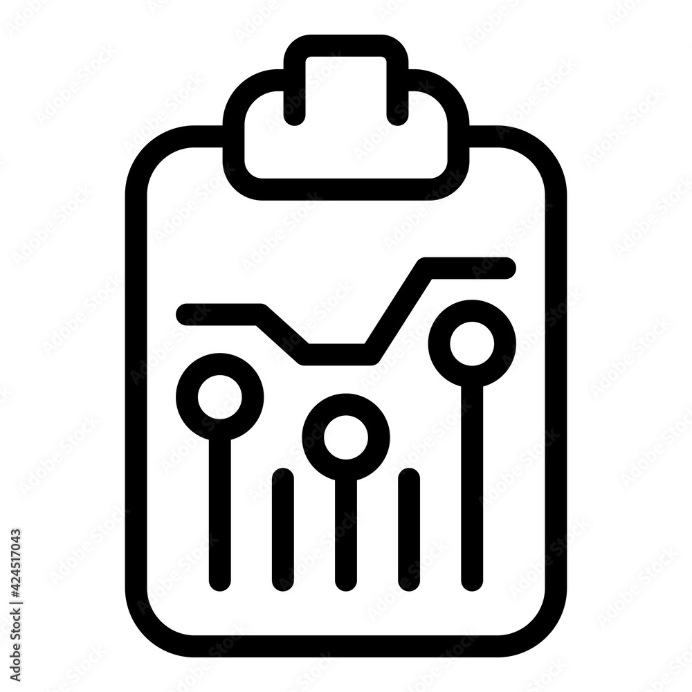 Poster growth chart icon. outline growth chart vector icon for web design isolated on white background