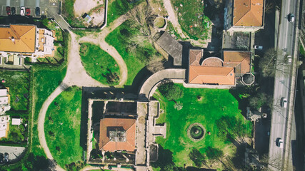 Leghorn, Italy. Aerial view of Fonte del Corallo, old thermal spring