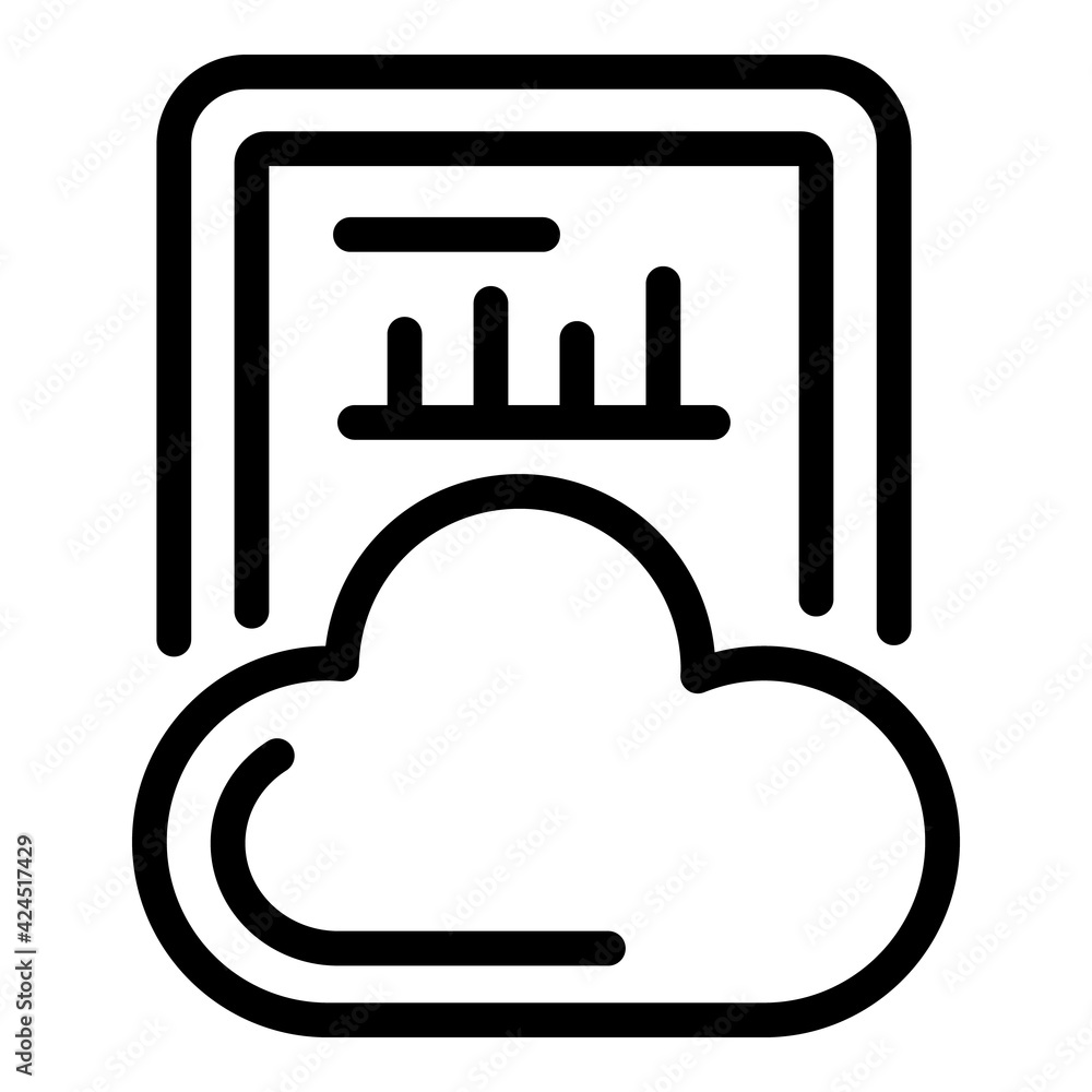 Poster cloud report icon. outline cloud report vector icon for web design isolated on white background
