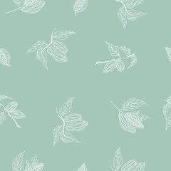 Cacao tree seamless pattern, floral pattern