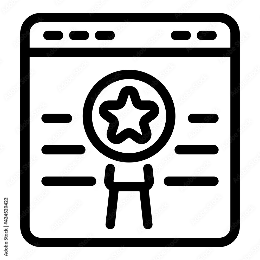 Poster web page ranking icon. outline web page ranking vector icon for web design isolated on white backgro