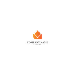 simple and cool fire icon vector logo