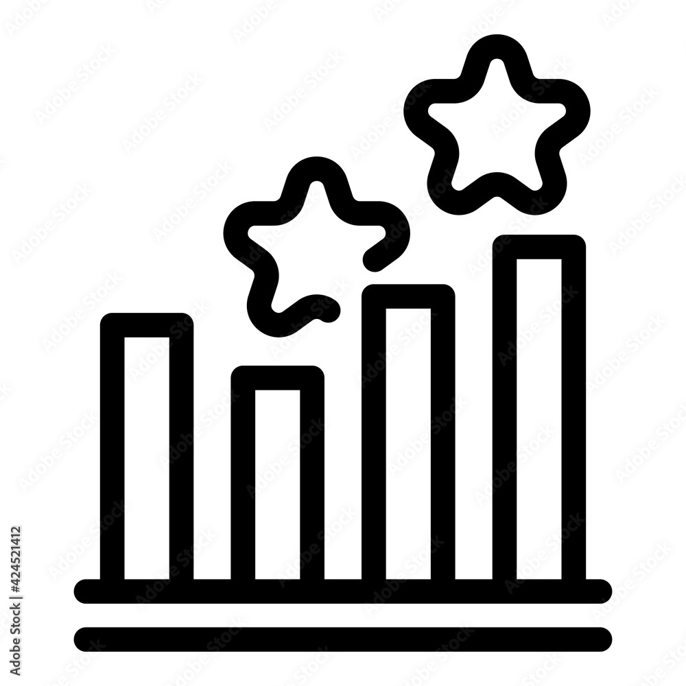 Poster ranking graph chart icon. outline ranking graph chart vector icon for web design isolated on white b